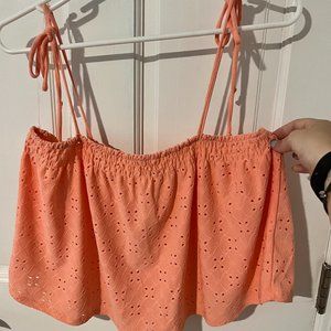 Heart and Hips, Peach, Summer Top, Adjustable tie Straps, LARGE